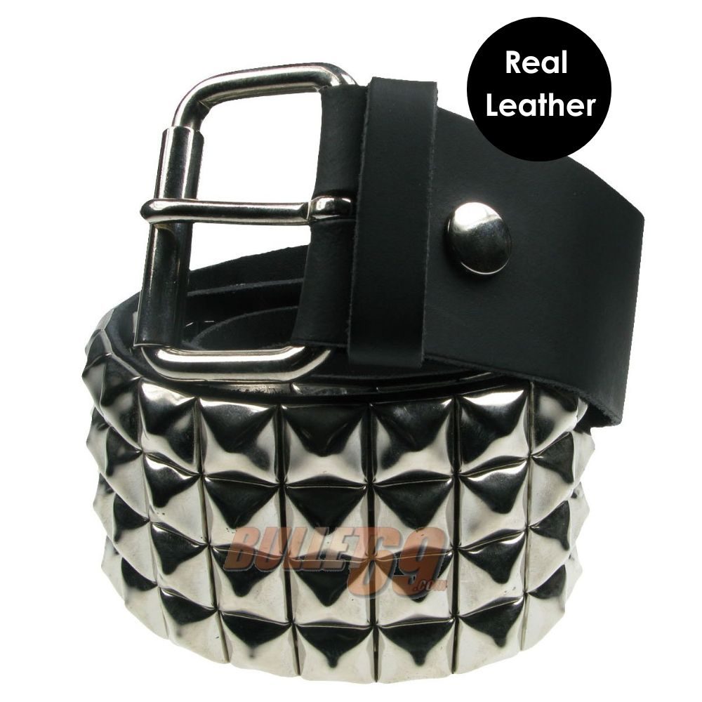Bullet 69 Funky Punk - 4 row pyramid Riem - Zilverkleurig/Zwart